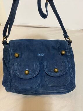 Vintage BONGO Blue Corduroy Cargo Shoulder Bag Y2K